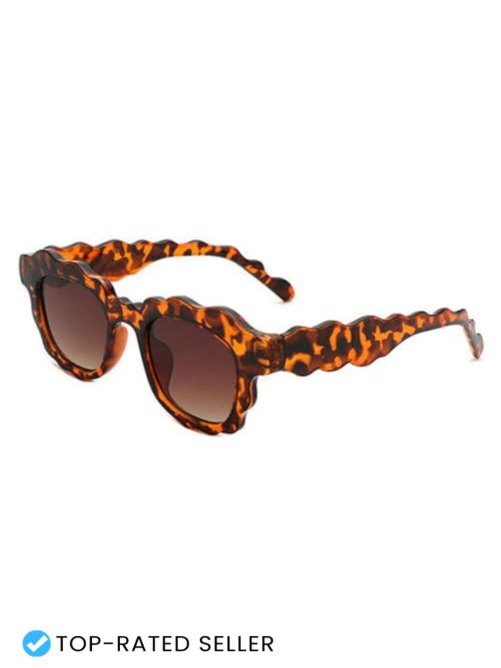 Irregular Wave-Shaped Square Sunglasses Women UV400 Protection